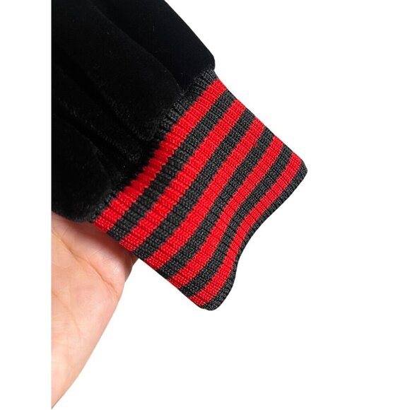 Retro Velour Dress M Black Old Money Classic Chic Preppy Boho Whimsical 80s - Picture 3 of 9